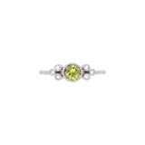 14K White Gold Peridot And Diamond Ring