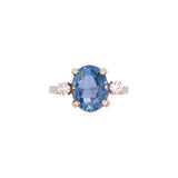 14K Yellow Gold Oval Sapphire And Diamond Ring