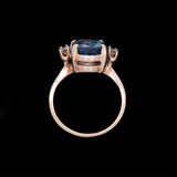 14K Yellow Gold Oval Sapphire And Diamond Ring