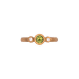 24K Yellow Gold Peridot And Diamond Ring