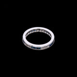 18K White Gold Sapphire And Diamond Channel Set Eternity Band