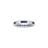 18K White Gold Sapphire And Diamond Channel Set Eternity Band