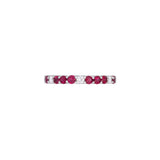 18K White Gold Ruby And Diamond Band