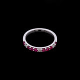 18K White Gold Ruby And Diamond Band