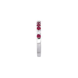 18K White Gold Ruby And Diamond Band