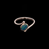 14K Yellow Gold Oval Opal And Diamond Ring