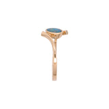 14K Yellow Gold Oval Opal And Diamond Ring