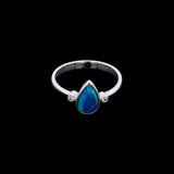14K White Gold Opal And Diamond Ring. Sizing Available