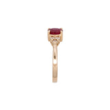 14K Yellow Gold Oval Ruby And Diamond Ring