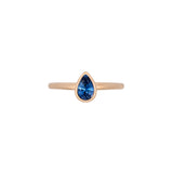 14K Yellow Gold Bezel Set Ceylon Sapphire Ring