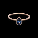 14K Yellow Gold Bezel Set Ceylon Sapphire Ring