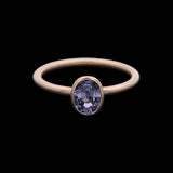 14K Yellow Gold Bezel Set Oval Purple Sapphire Ring