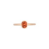 14K Yellow Gold Bezel Set Oval Orange Spessartine Garnet Ring