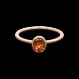 14K Yellow Gold Bezel Set Oval Orange Spessartine Garnet Ring