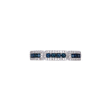 14K White Gold Sapphire And Diamond Ring