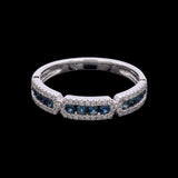 14K White Gold Sapphire And Diamond Ring