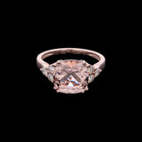 14K Rose Gold Morganite And Diamond Ring