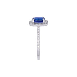 14K White Gold Tanzanite And Diamond Halo Ring