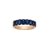 18K Yellow Gold Emerald Cut Sapphire Band