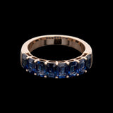 18K Yellow Gold Emerald Cut Sapphire Band