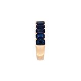 18K Yellow Gold Emerald Cut Sapphire Band