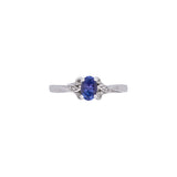 14K White Gold Tanzanite And Diamond Ring