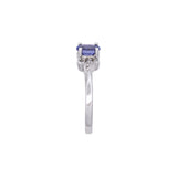 14K White Gold Tanzanite And Diamond Ring