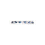 18K White Gold Sapphire And Diamond Half Eternity Band