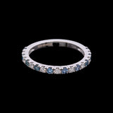 18K White Gold Sapphire And Diamond Half Eternity Band