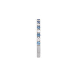 18K White Gold Sapphire And Diamond Half Eternity Band