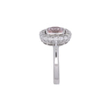18K White Gold Morganite And Diamond Halo Ring