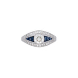 18K White Gold Sapphire And Diamond Ring