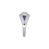 18K White Gold Sapphire And Diamond Ring