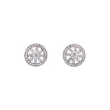 18K White Gold Fancy Round Stud Earrings
