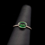 14K Yellow Gold Bezel Set Oval Tsavorite Garnet Ring