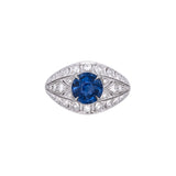 Platinum Sapphire And Diamond Ring