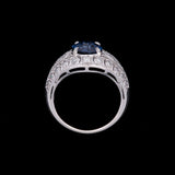 Platinum Sapphire And Diamond Ring
