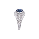 Platinum Sapphire And Diamond Ring