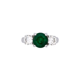 18K White Gold 2.18ctw Emerald And Diamond Ring