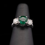 18K White Gold 2.18ctw Emerald And Diamond Ring