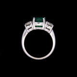 18K White Gold 2.18ctw Emerald And Diamond Ring