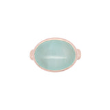 Custom 14K Yellow Gold Cabochon Green Agate Bezel Set Ring