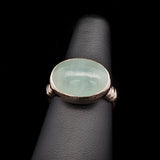 Custom 14K Yellow Gold Cabochon Green Agate Bezel Set Ring