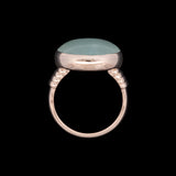 Custom 14K Yellow Gold Cabochon Green Agate Bezel Set Ring