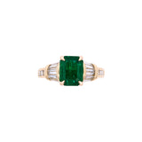 18K Yellow Gold Emerald And Diamond Ring