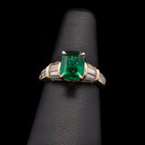 18K Yellow Gold Emerald And Diamond Ring