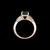 18K Yellow Gold Emerald And Diamond Ring