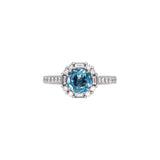 18K White Gold Aquamarine And Diamond Ring