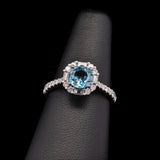18K White Gold Aquamarine And Diamond Ring