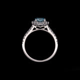 18K White Gold Aquamarine And Diamond Ring